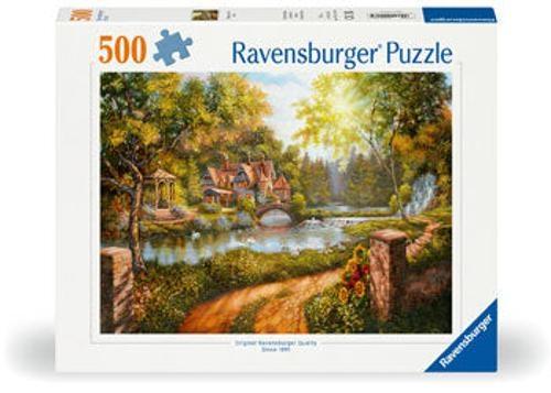 Ravensburger - Cottage by the River Puzzle 500 Pieces