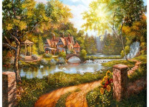 Ravensburger - Cottage by the River Puzzle 500 Pieces