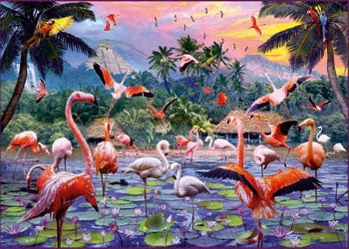 Ravensburger - Pink Flamingos Puzzle 1000 Pieces