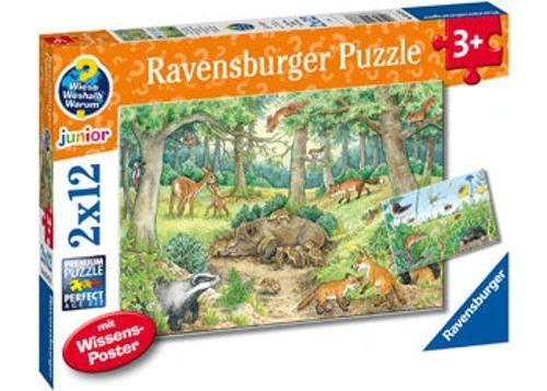 Ravensburger - Animals in Forest Puzzle 2x12 Pieces