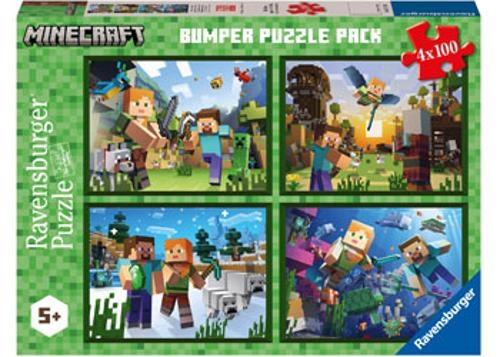 Ravensburger - Minecraft Bumper Pack Puzzle 4x100 Pieces
