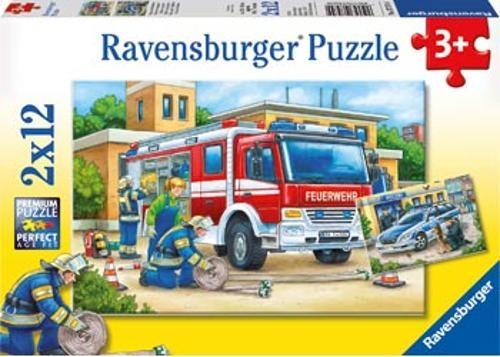 Ravensburger - Police and Firefighters Puzzle 2x12 Pieces