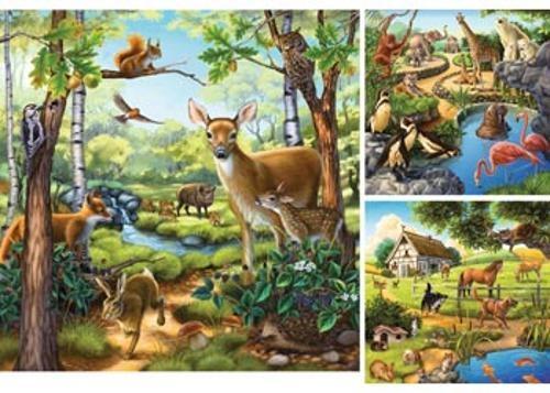 Ravensburger - Forest Zoo & Pets Puzzle 3x49 Pieces