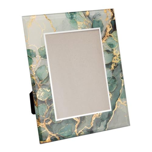 Mystic Jade Glass Mirror Photo Frame 4x6 Inch