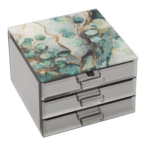 Mystic Jade Jewellery Box With 2 Drawers 15cm