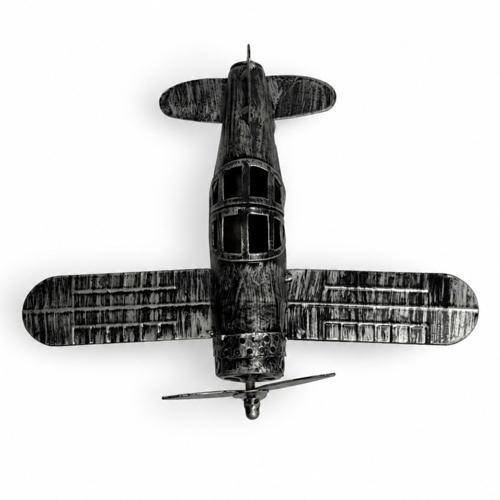 Vintage Metal Tiger Moth Plane Ornament 23cm