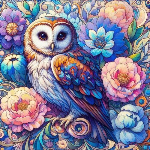 Owl Ceramic Coasters With Cork Back Set of 4
