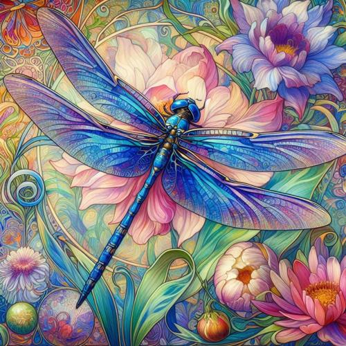 Butterfly And Dragonfly Ceramic Coasters Set of 4