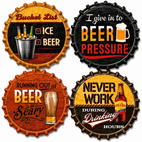 Beer Design Ceramic Coasters Set of 4