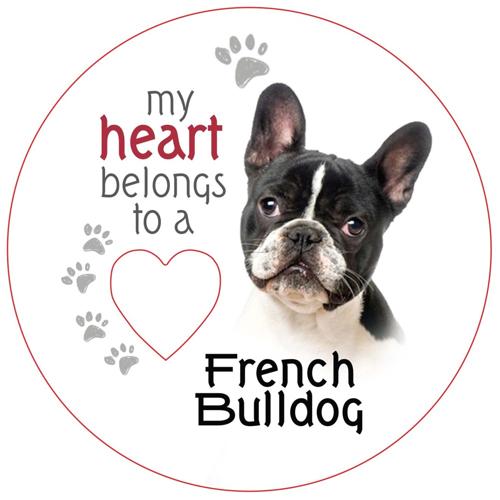French Bulldog Heart MDF Magnet 7cm