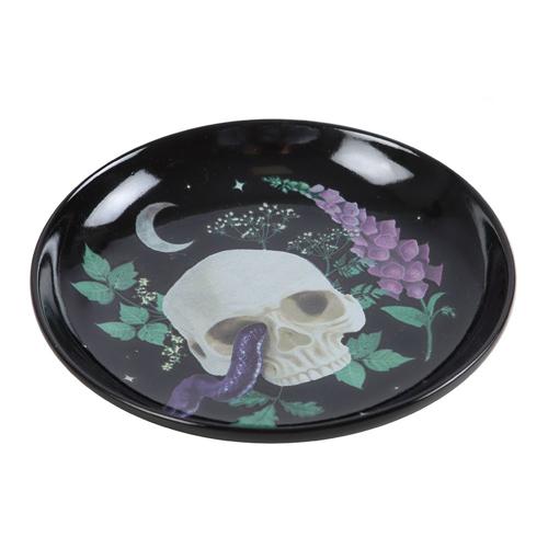 Venom & Vines Skull And Snake Ceramic Trinket Dish