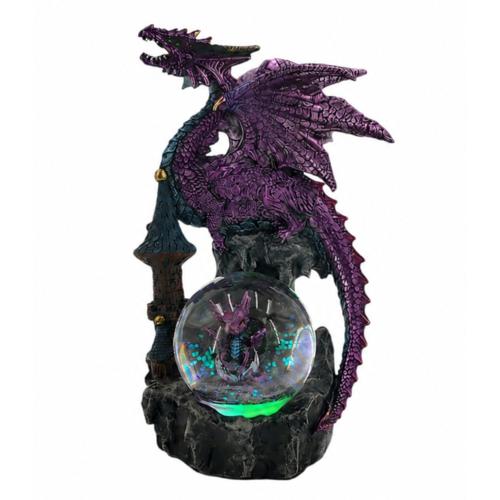 Purple Dragon LED Crystal Figurine 19.5cm
