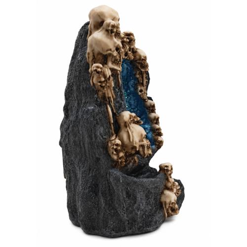 Skull Backflow Incense Burner With Blue LED Gems 21cm