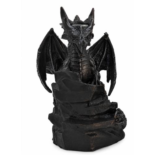 Black Coiled Dragon Backflow Incense Burner 17.5cm