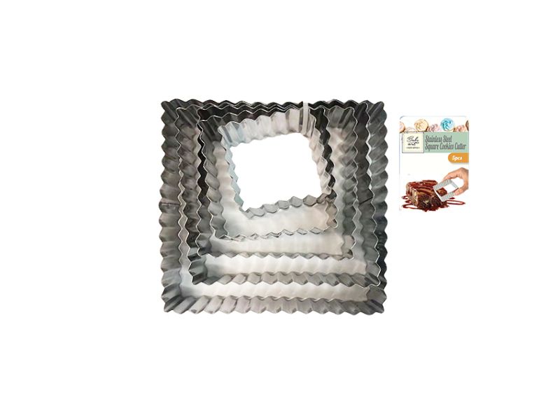Square Cookies Cutter - Bake Art Stainless Steel 5pcs (24 Sets)