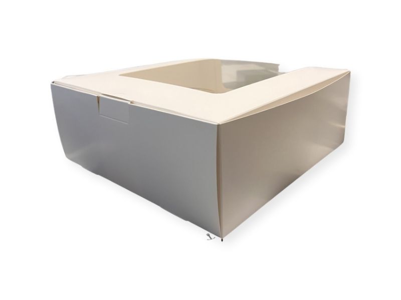 Window Cake Box - Plain White 21 x 21 x 11cm (Set of 12)