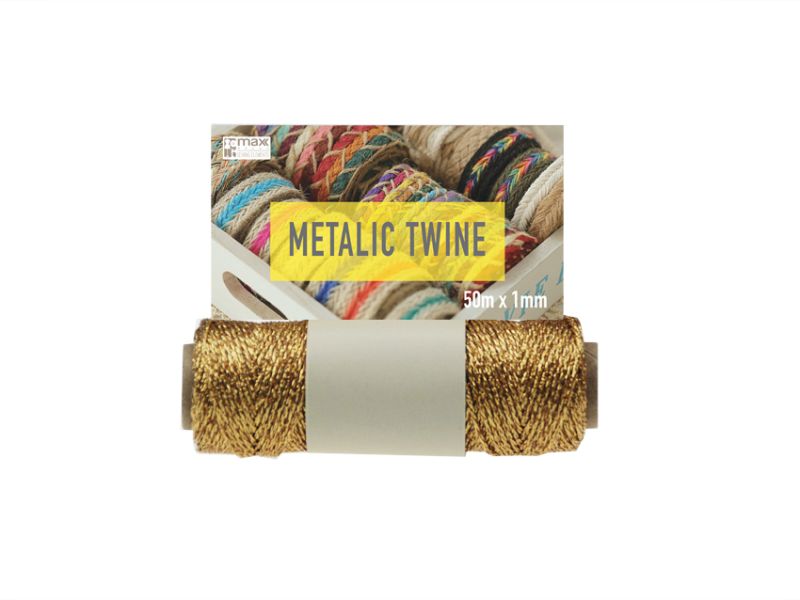 Twine - Metalic Gold 1mm x 50m (Set of 12)
