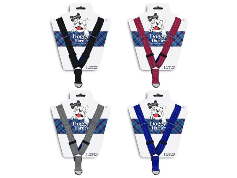 Dog Harness - Max Treats Patterned L 51-66cm (Set of 12 Assorted)