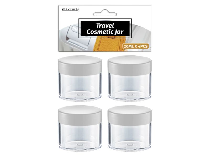 Travel Cosmetic Jar - 20ml Plastic 4pcs (24 Packs)