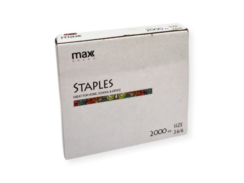 Staples - Max Brand 26/6 2000pk (12 Packs)