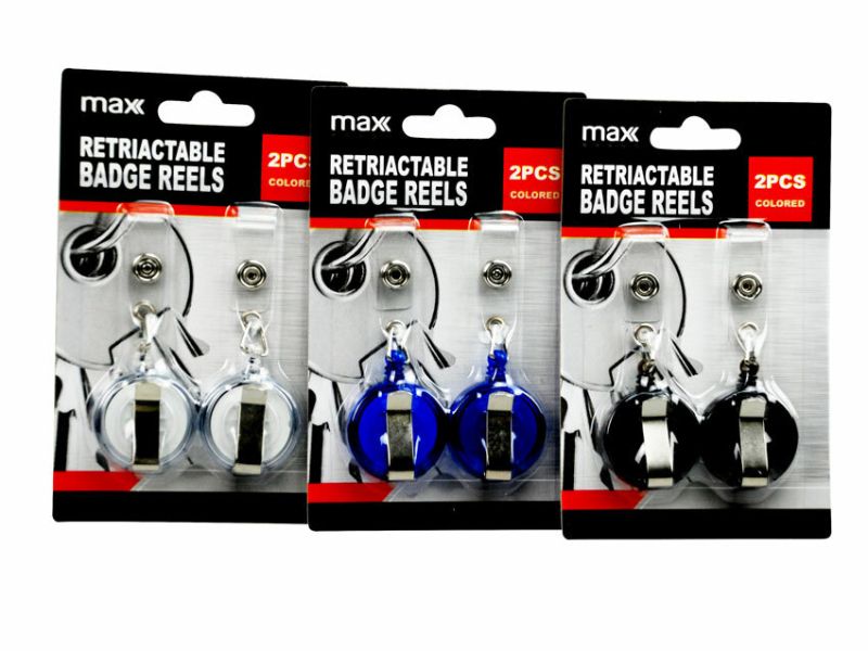 ID Card Retractable Reels 2's (24 Assorted Packs)