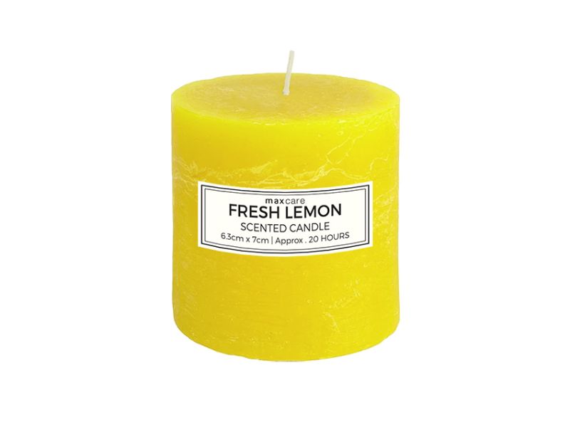 Scented Candles - Rustic Fresh Lemon 6.3 x 7cm Yellow (Set of 48)