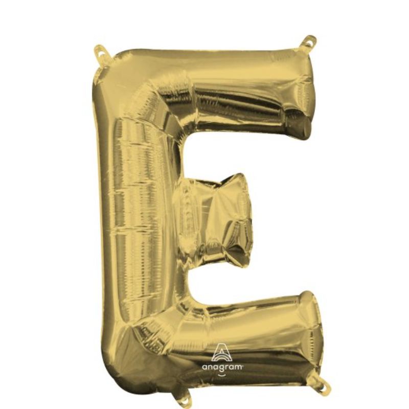 Elegant 40cm white gold letter E foil balloon, perfect for celebrations and stylish decor.