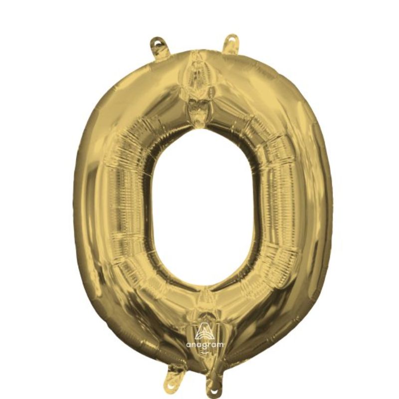 Elegant 40cm Letter O balloon in white gold, perfect for celebrations and stylish decor.