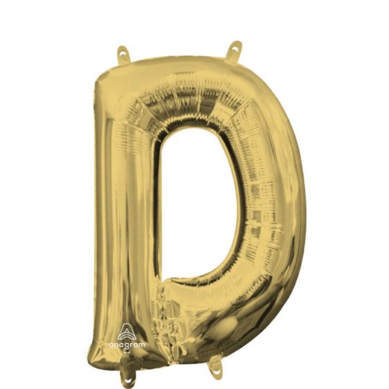 40cm Letter D White Gold foil balloon, self-sealing, luxurious for parties and events, adds elegance and style.