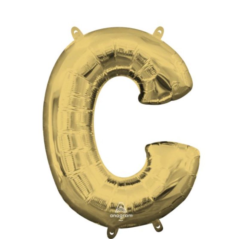 Elegant 40cm white gold letter C foil balloon, perfect for celebrations and event decor.