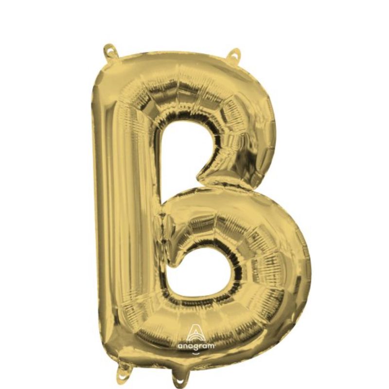 40cm Letter B balloon in white gold, perfect for elegant celebrations and events, self-sealing and air fill only.