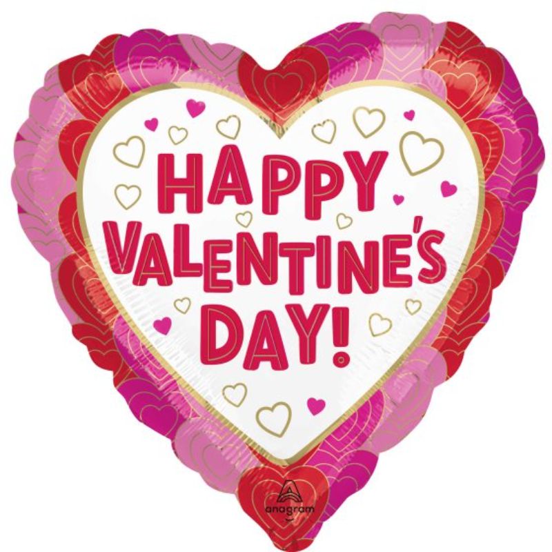 45cm foil balloon with hearts for Valentine's Day celebrations, self-sealing and durable for lasting joy.