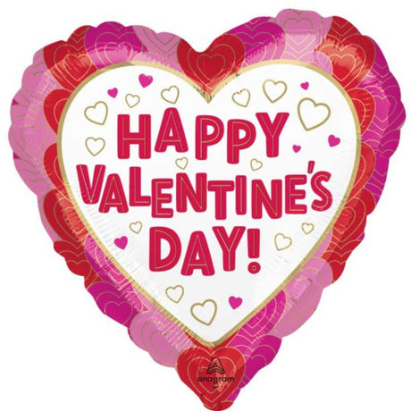 45cm foil balloon with hearts for Valentine's Day celebrations, self-sealing and durable for lasting joy.