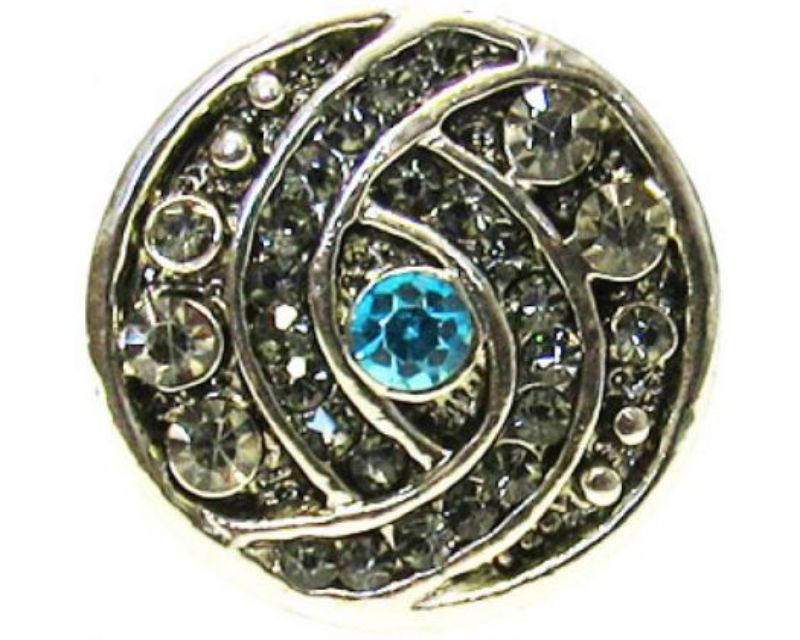 Stunning blue diamante twirl snap, perfect for elevating your style with sparkle and elegance.