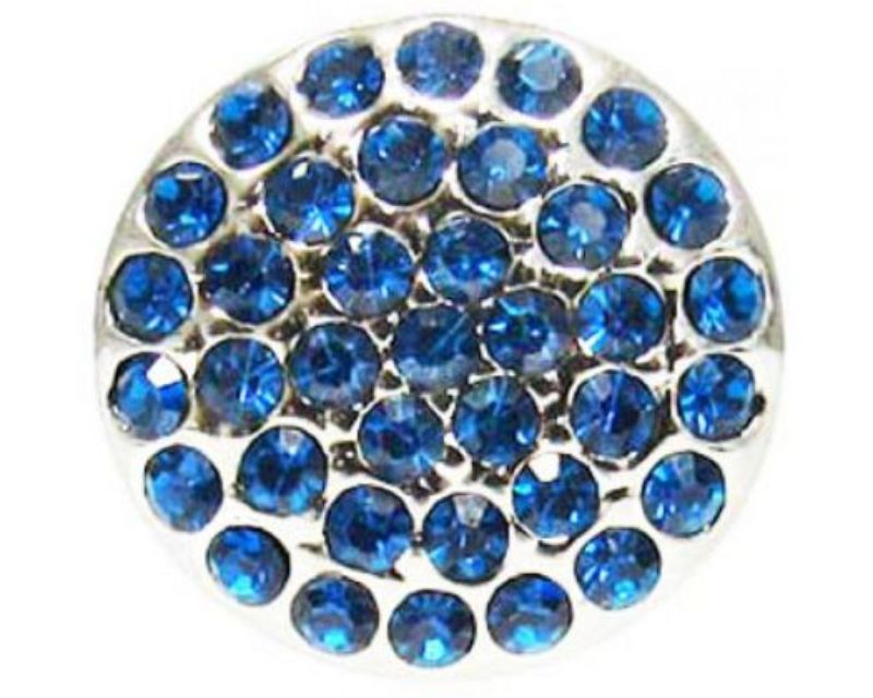 Capri Blue Crystal snap featuring a vibrant hue, perfect for customizing jewelry and enhancing personal style.