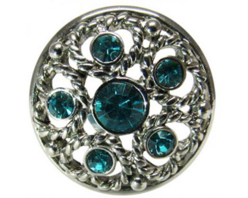 Teal marine crown accessory for stylish headwear, perfect for casual and formal occasions, featuring a snap-on design.
