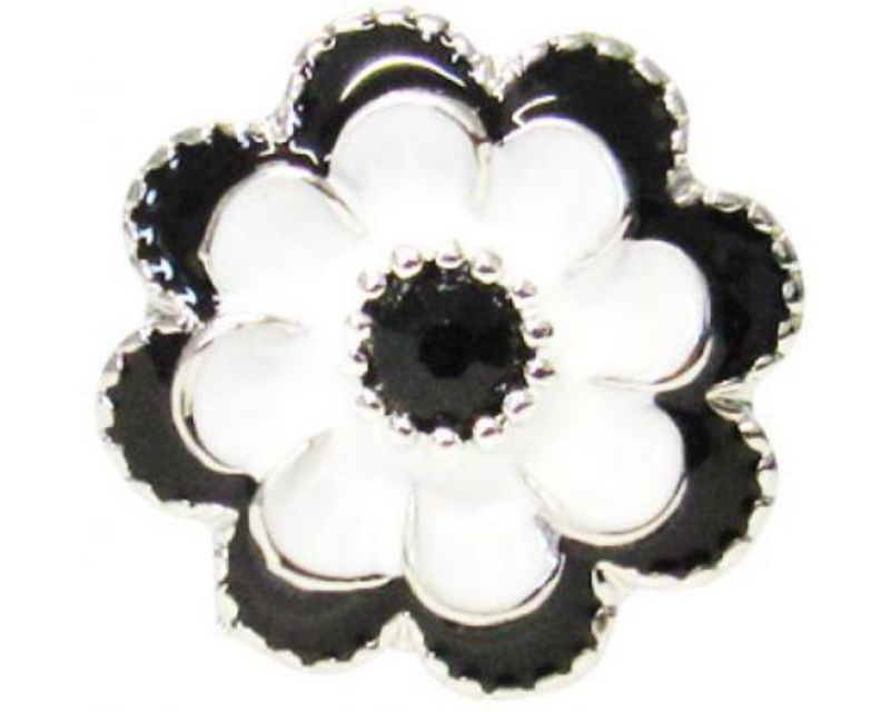 Stylish black and white floral accessory, perfect for elevating any outfit with elegance and versatility.