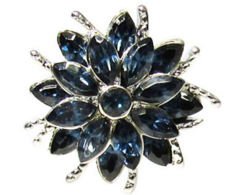 Vibrant floral-patterned accessory in blue, perfect for casual or chic outfits, combining style and comfort.