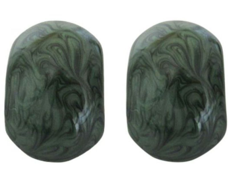 Jax Impasto Green Earrings: vibrant, textured design in green, 3.5 cm long, ideal for casual or formal wear.