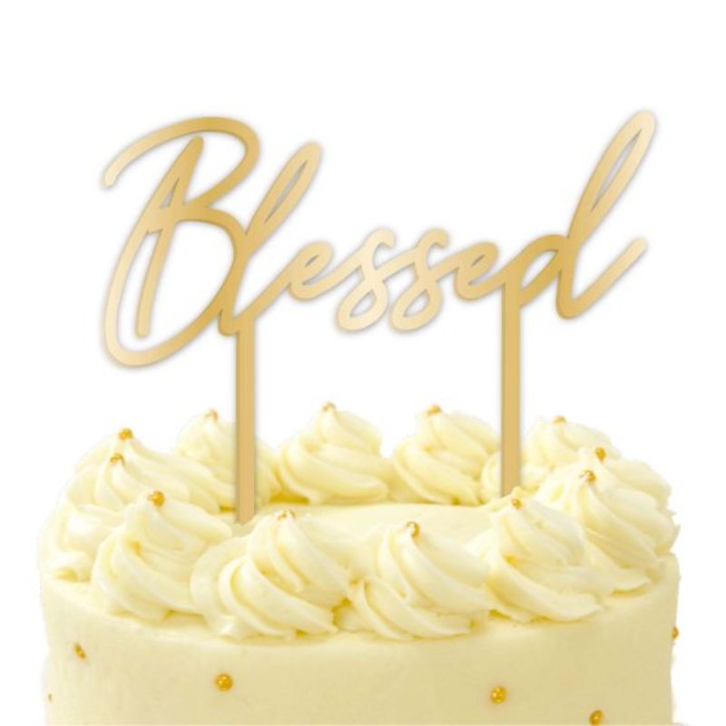 Elegant acrylic cake topper featuring a botanical design, perfect for weddings and celebrations.