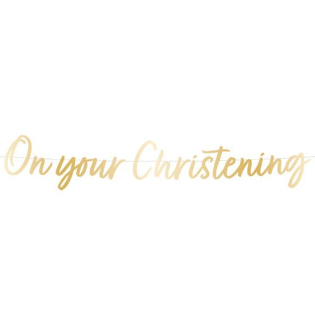 Botanical Celebration Letter Banner for Christening, eco-friendly, 1.6m with delicate designs for personalized decor.