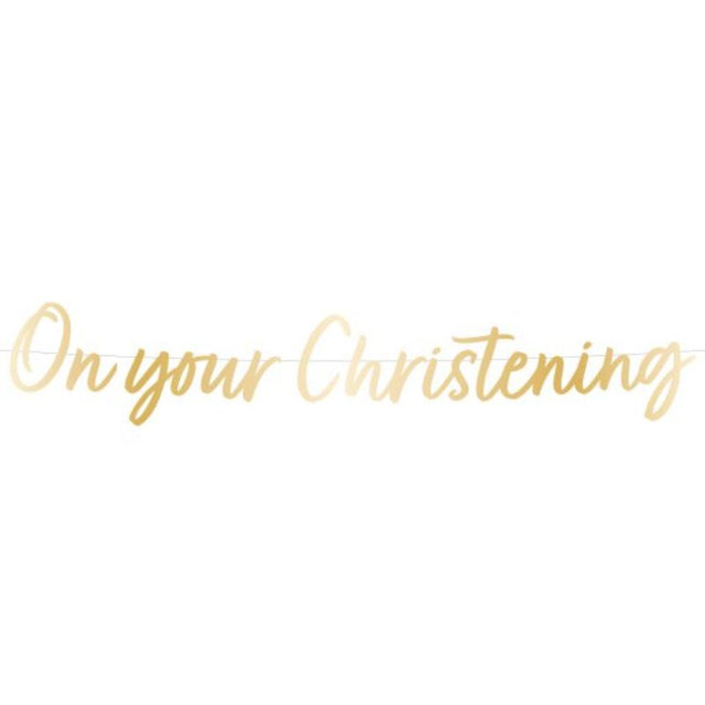 Botanical Celebration Letter Banner for Christening, eco-friendly, 1.6m with delicate designs for personalized decor.
