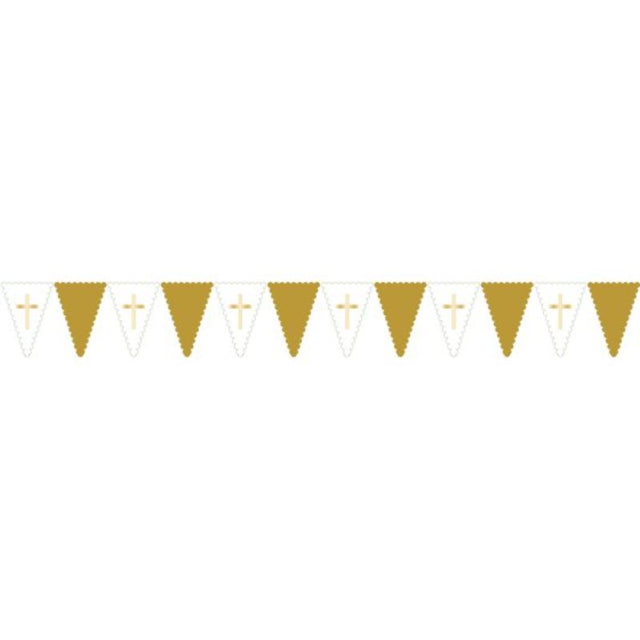 Botanical Celebration Cross Bunting, 2.75m, vibrant patterns for weddings and parties, reusable and eco-friendly.
