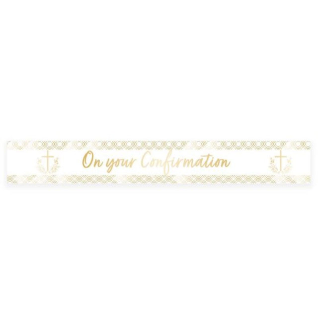 Elegant 2.7m Botanical Confirmation Foil Banner, featuring vibrant designs for stylish, sustainable celebrations.