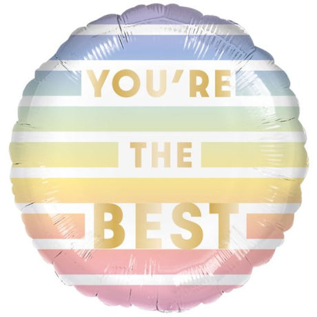 45cm self-sealing foil balloon saying 'You're The Best', perfect for celebrating special moments and gifts.