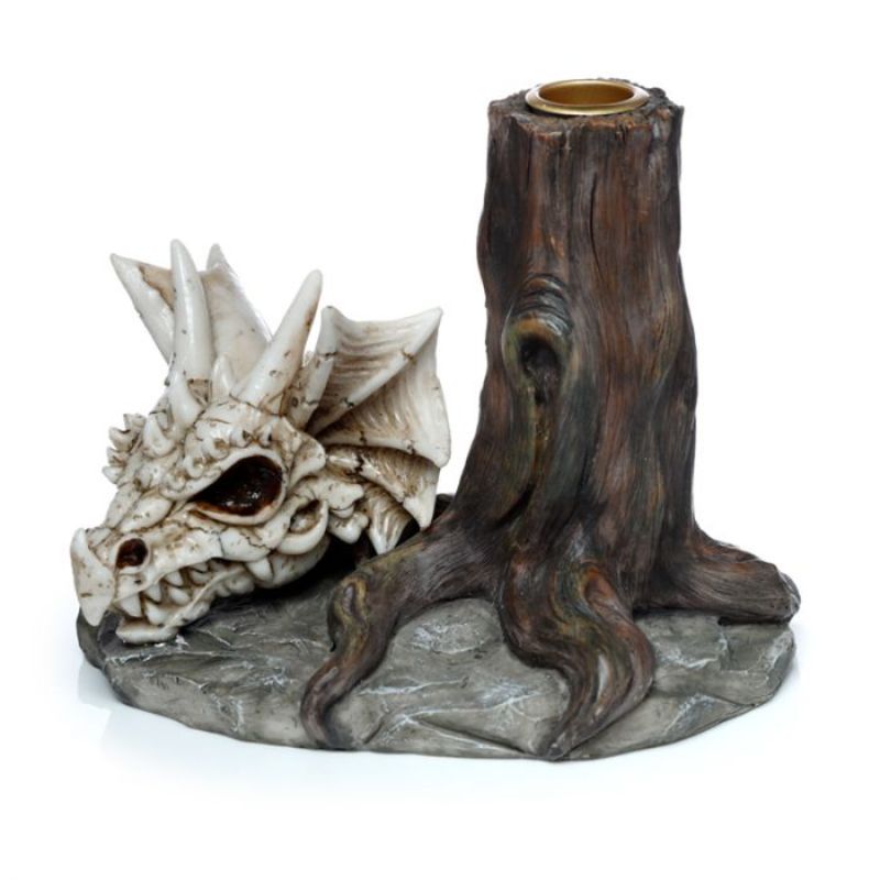 Candlestick Candle Holder - Shadows of Darkness Dragon Skull