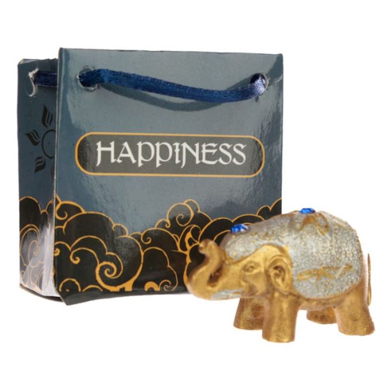 Lucky Elephant in a Mini Gift Bag - Metallic Glitter (Set of 24 Assorted)