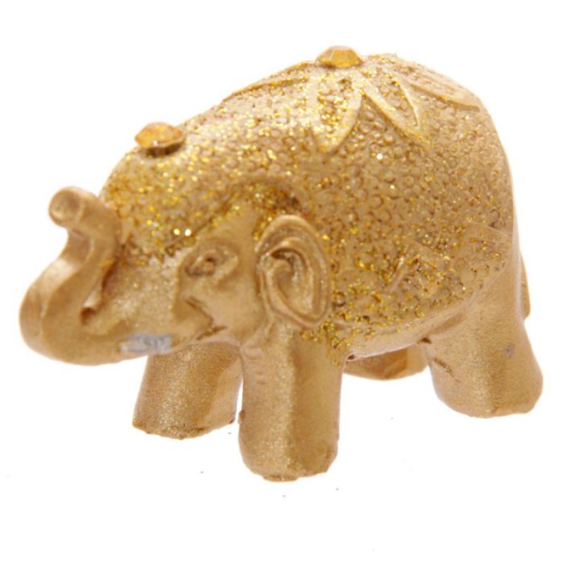 Lucky Elephant in a Mini Gift Bag - Metallic Glitter (Set of 24 Assorted)