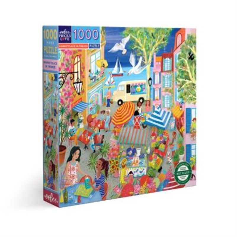 Puzzle - Marketplace in France Square eeBoo (1000pcs)