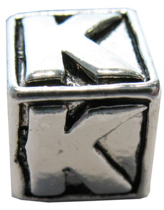 Cherish Beads - Letters - PACKOF 4 Square Metal K